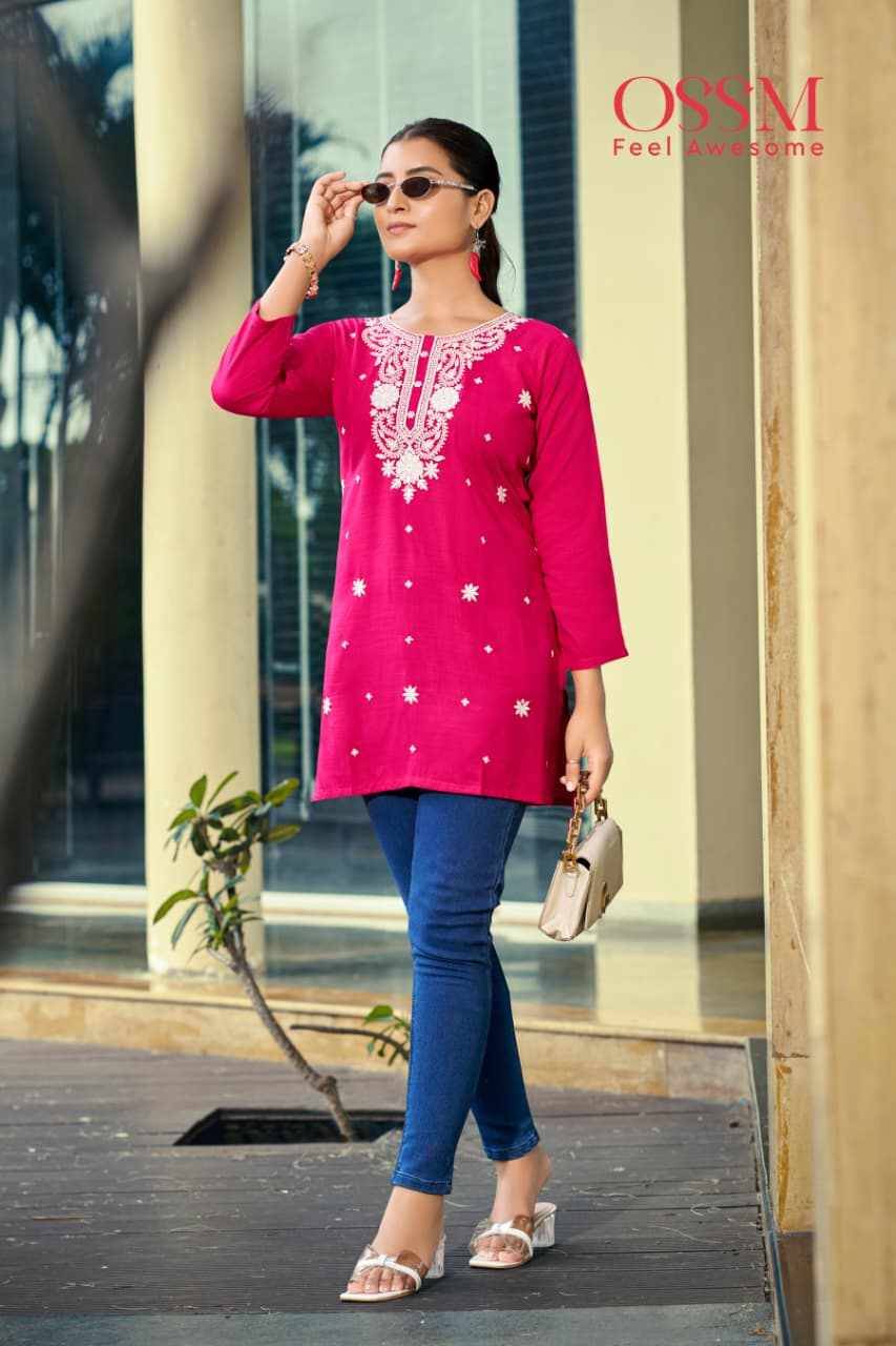 Nora Vol-7 By Ossm 1001 To 1006 Series Designer Stylish Fancy Colorful Beautiful Party Wear & Ethnic Wear Collection Rayon Slub Tops At Wholesale Price