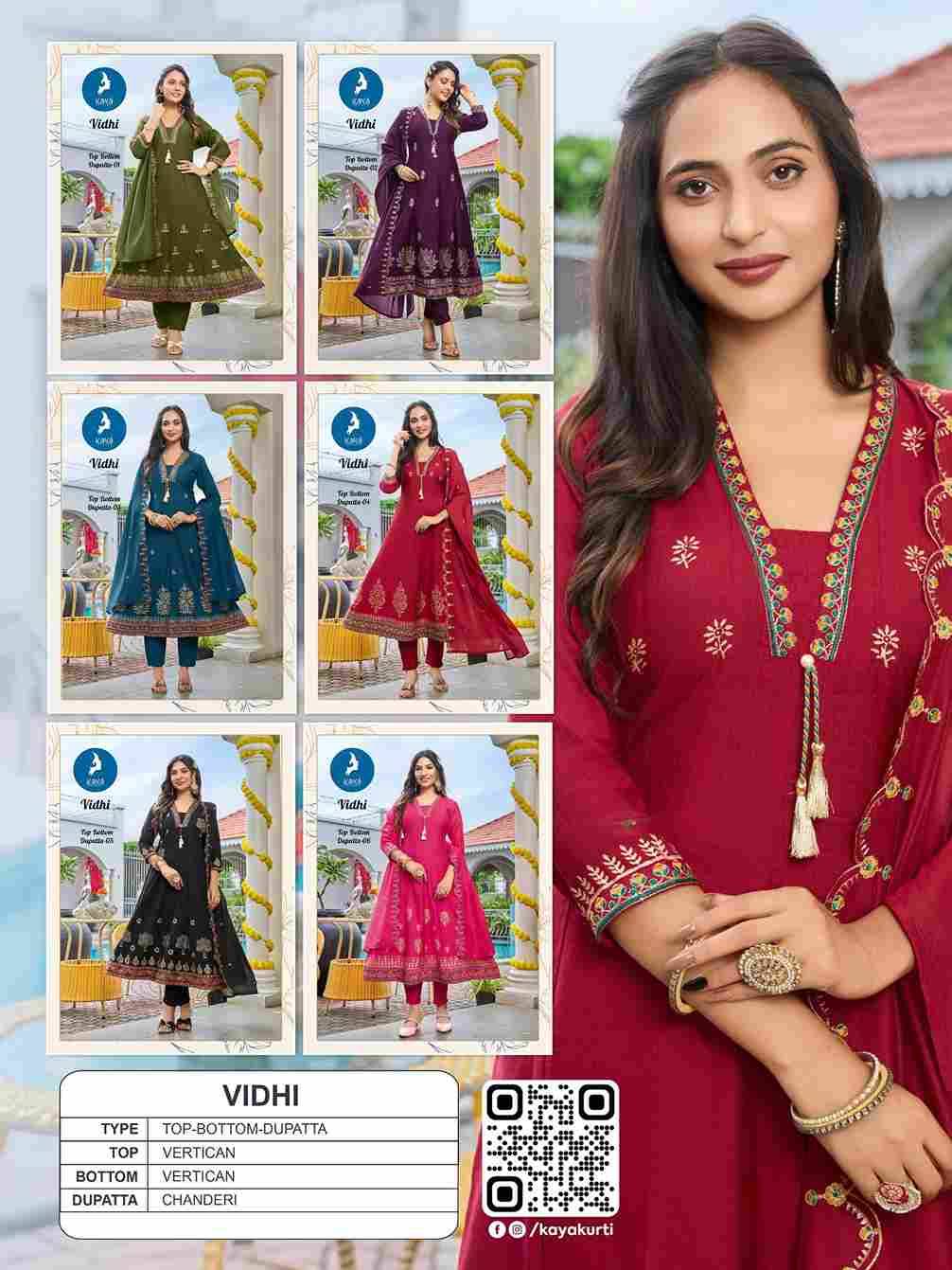 Vidhi By Kaya 01 To 06 Series Beautiful Stylish Anarkali Suits Fancy Colorful Casual Wear & Ethnic Wear & Ready To Wear Vertican Dresses At Wholesale Price