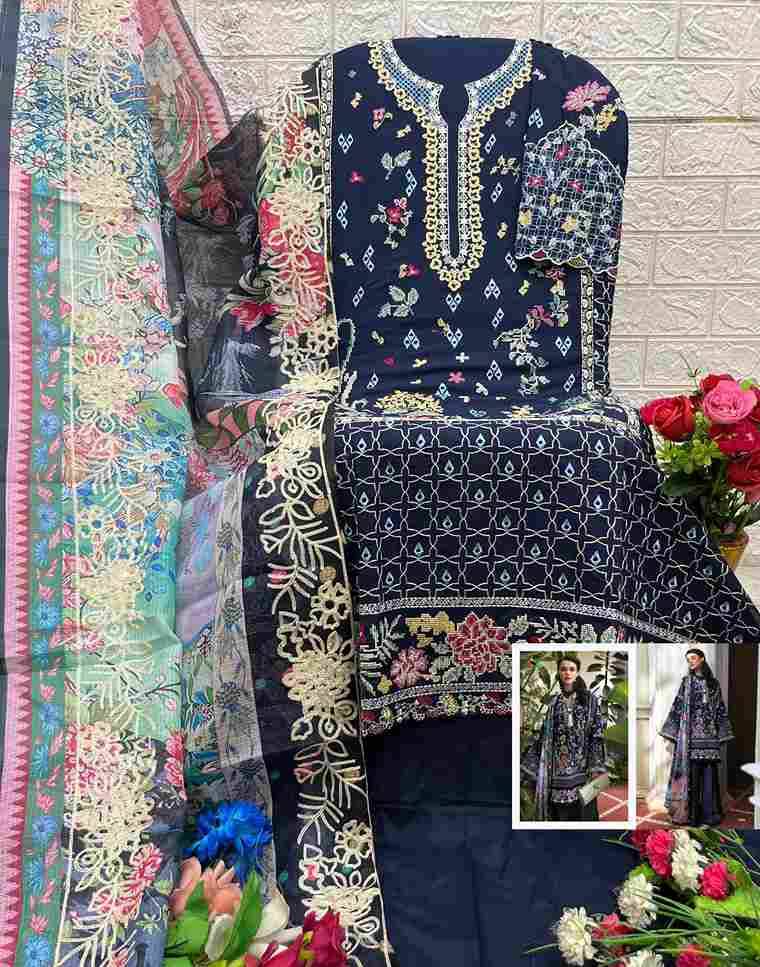 Maria.B. Premium Embroidered-25 Vol-3 By Deepsy Suits 1301 To 1306 Series Pakistani Stylish Beautiful Colourful Printed & Embroidered Party Wear & Occasional Wear Pure Cotton Dresses At Wholesale Price