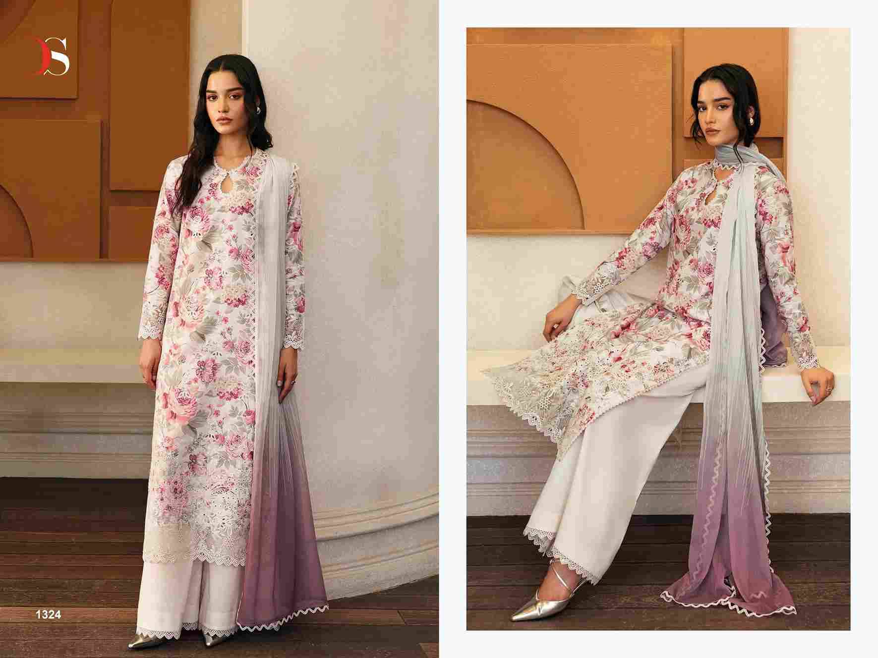 Afrozeh Lawn-25 By Deepsy Suits 1321 To 1328 Series Pakistani Stylish Beautiful Colourful Printed & Embroidered Party Wear & Occasional Wear Pure Cotton Dresses At Wholesale Price