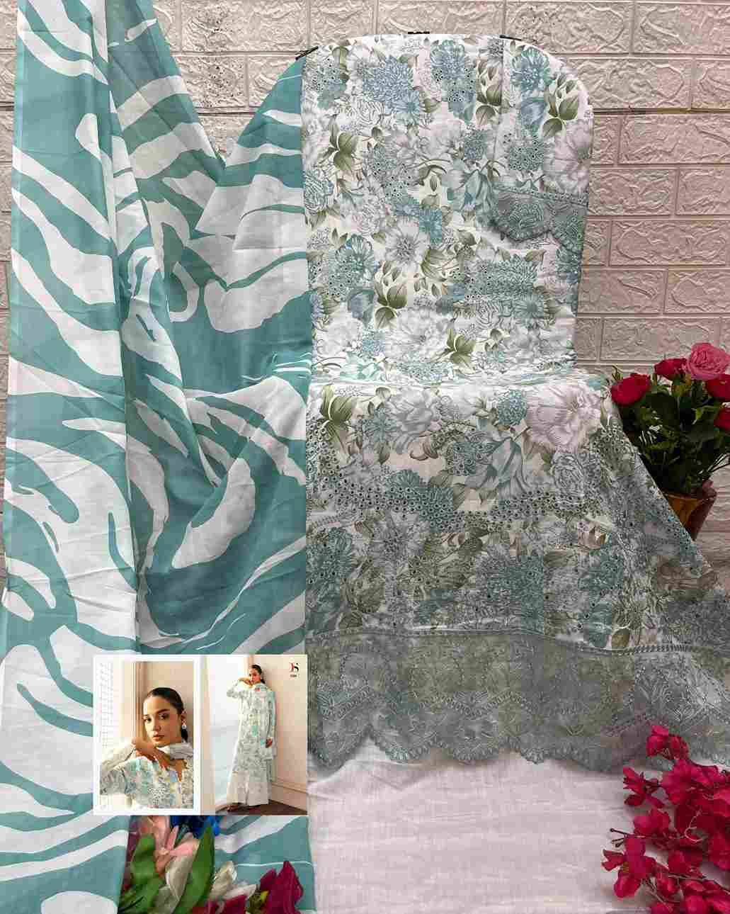 Afrozeh Lawn-25 By Deepsy Suits 1321 To 1328 Series Pakistani Stylish Beautiful Colourful Printed & Embroidered Party Wear & Occasional Wear Pure Cotton Dresses At Wholesale Price