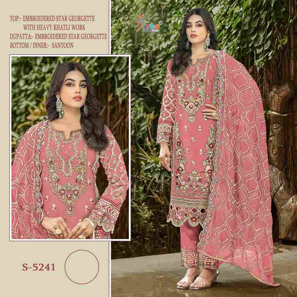 Shree Fabs Hit Design S-5241 Colours By Shree Fabs S-5241-A To S-5241-D Series Beautiful Stylish Pakistani Suits Fancy Colorful Casual Wear & Ethnic Wear & Ready To Wear Georgette Embroidery Dresses At Wholesale Price