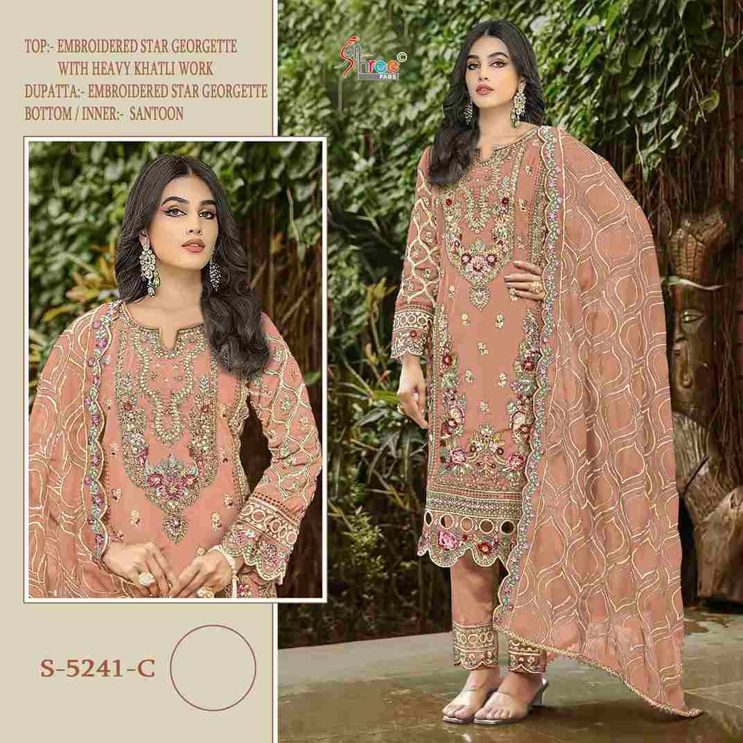 Shree Fabs Hit Design S-5241 Colours By Shree Fabs S-5241-A To S-5241-D Series Beautiful Stylish Pakistani Suits Fancy Colorful Casual Wear & Ethnic Wear & Ready To Wear Georgette Embroidery Dresses At Wholesale Price
