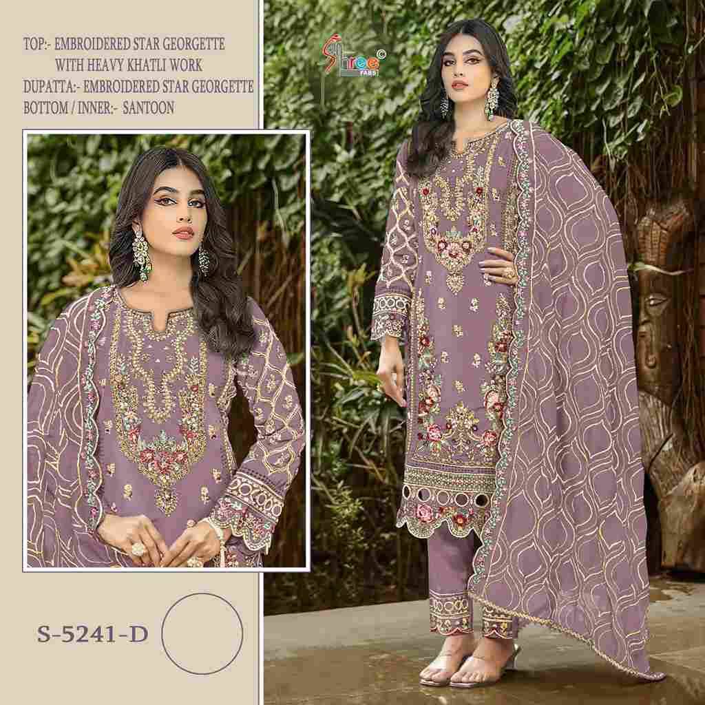 Shree Fabs Hit Design S-5241 Colours By Shree Fabs S-5241-A To S-5241-D Series Beautiful Stylish Pakistani Suits Fancy Colorful Casual Wear & Ethnic Wear & Ready To Wear Georgette Embroidery Dresses At Wholesale Price