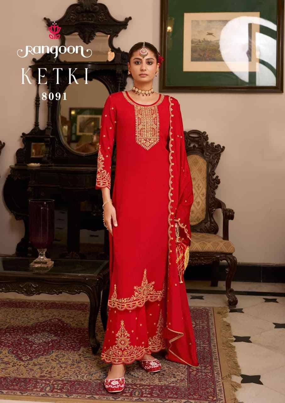 Ketki By Rangoon 8091 To 8094 Series Beautiful Festive Suits Colorful Stylish Fancy Casual Wear & Ethnic Wear Chinnon Dresses At Wholesale Price