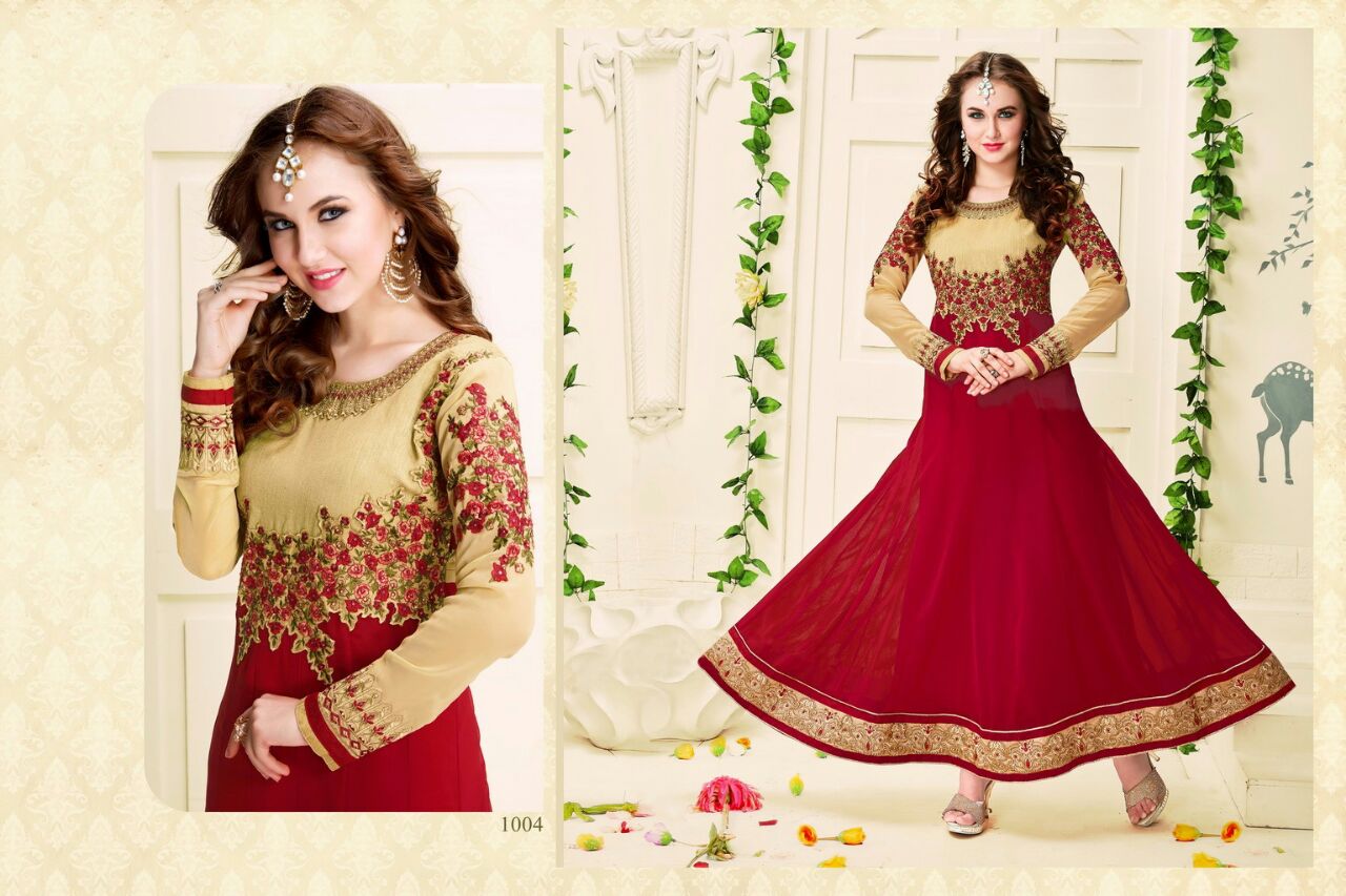 Arsh By Madhav International 1001 To 1005 Series Bollywood Beautiful Stylish Designer Embroidered Party Wear Georgette Dresses At Wholesale Price
