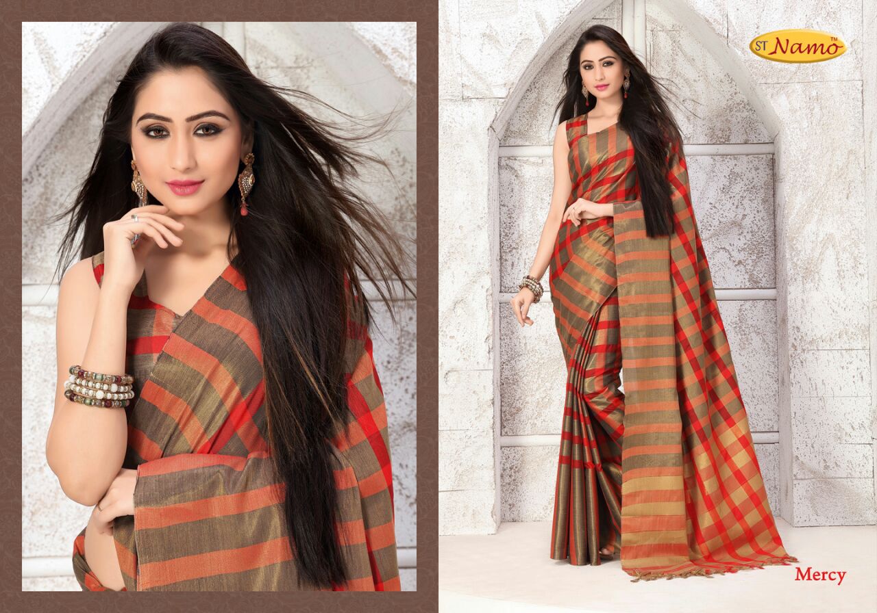 Florence By St Namo Colourful Beautiful Stylish Designer Printed Casual Wear Cotton Silk Sarees At Wholesale Price
