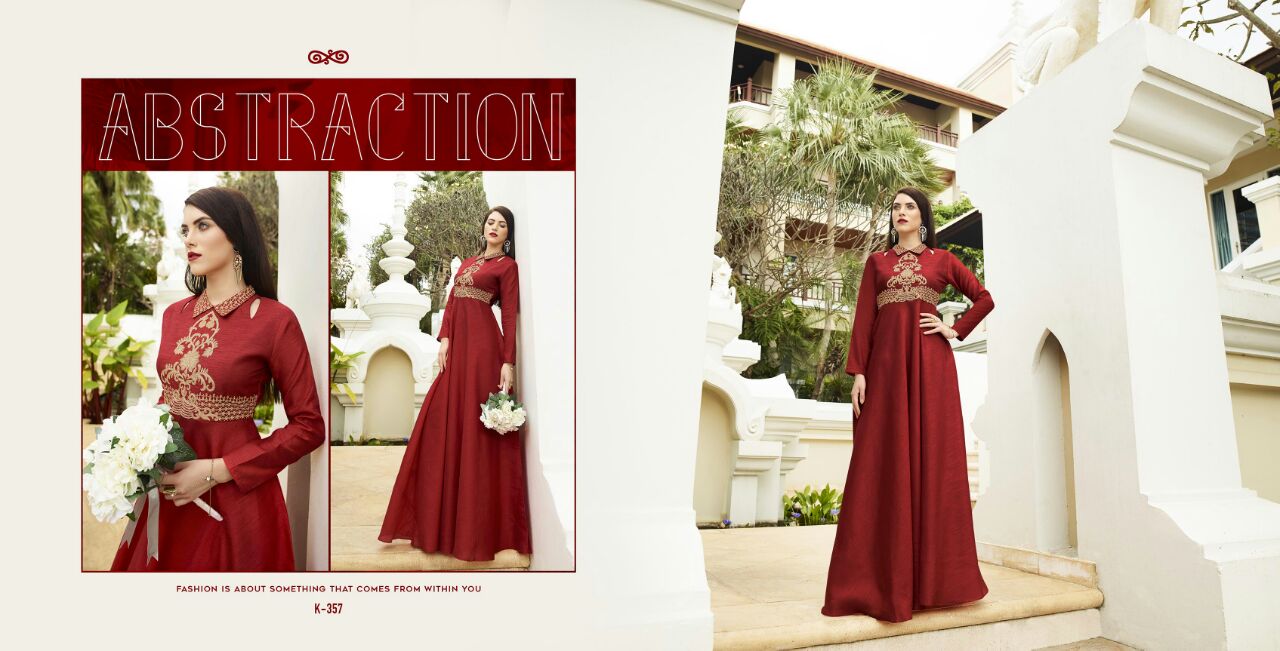 Royal Red By Eternal 356 To 367 Series Bollywood Beautiful Stylish Designer Embroidered Party Wear Ready To Wear Silk Gown At Wholesale Price