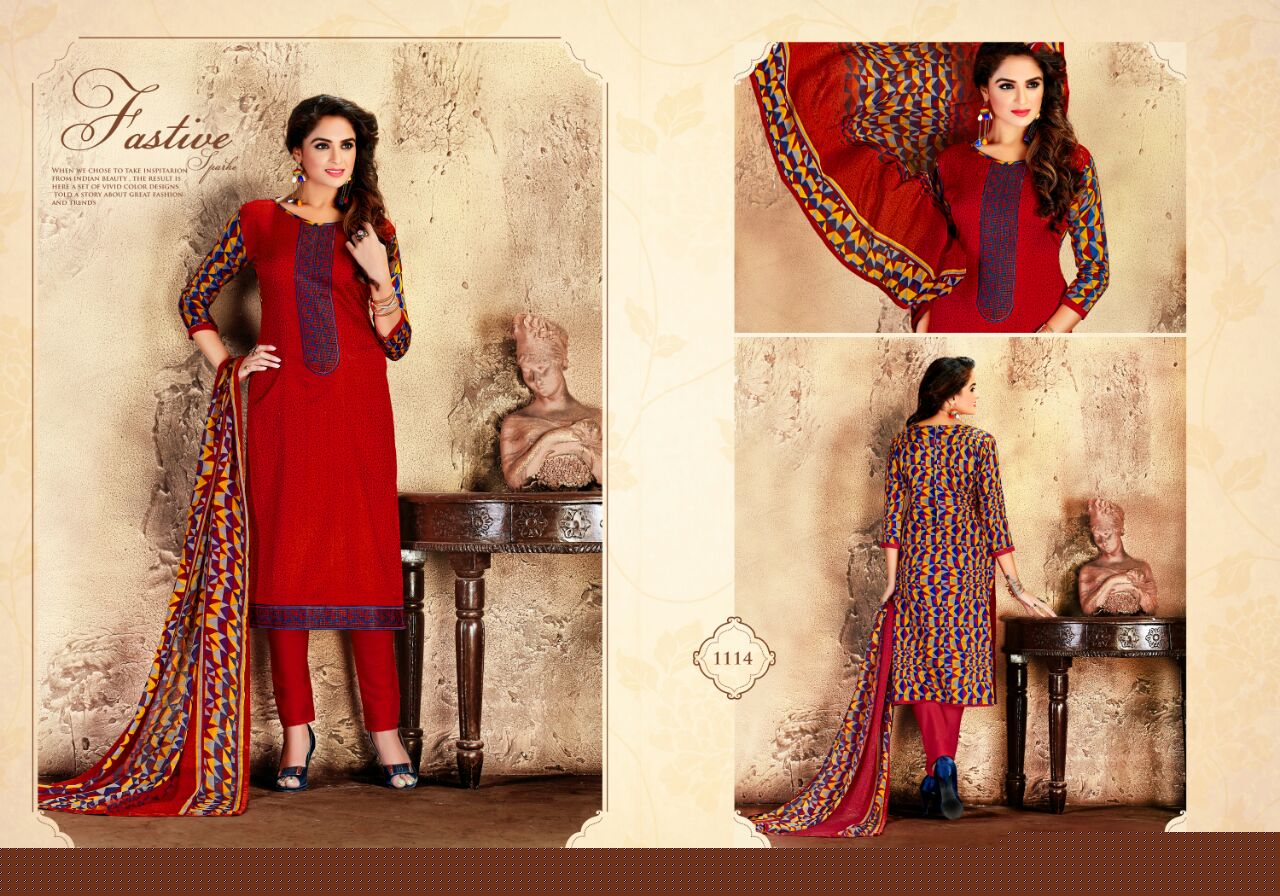 Aashiya Vol 2 By Mag 1114 To 1121 Series Beautiful Stylish Designer Embroidered Casual Wear Glace Cotton Dresses At Wholesale Price