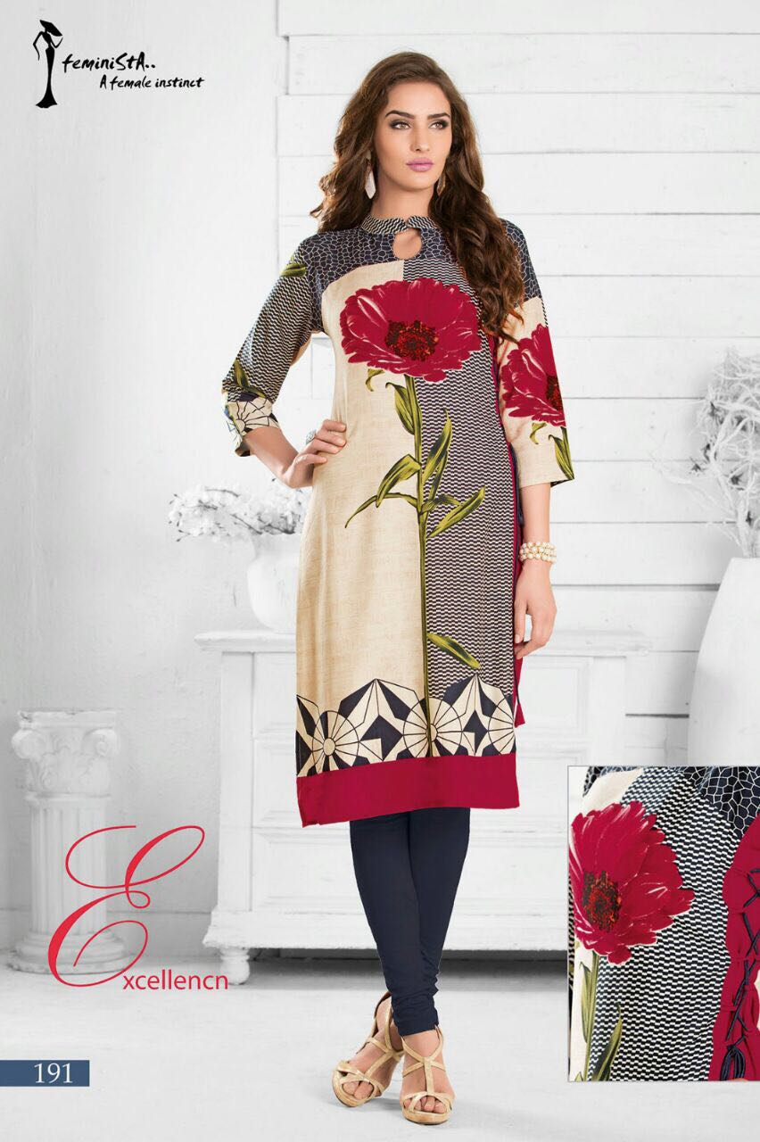 Senses Vol 12 By Arena Fashions 191 To 198 Series Western Stylish Designer Floral Printed Casual Wear Ready To Wear Rayon Kurtis At Wholesale Price