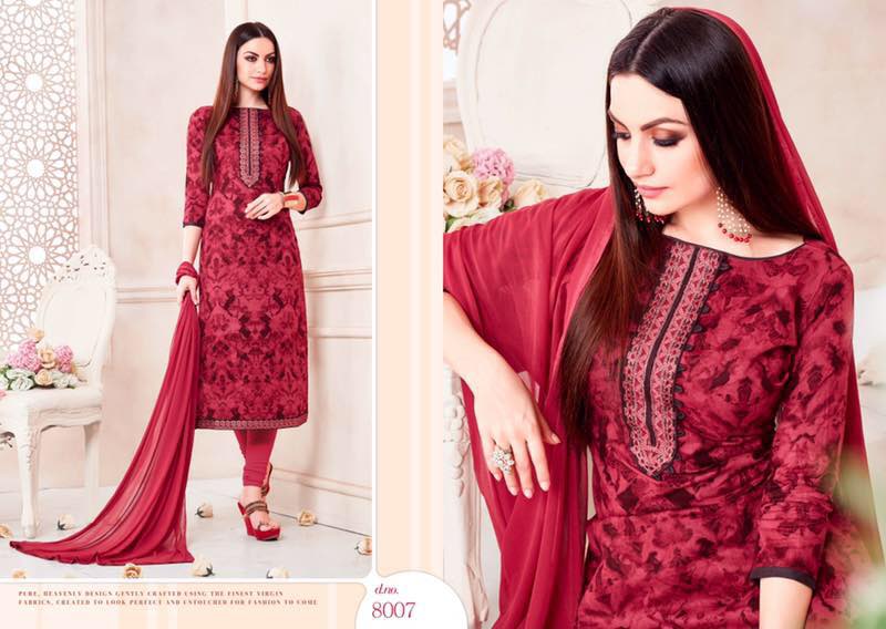 Zaheen-8 8001 To 8012 Series By Aadesh Nx Beautiful Stylish Colorful Party Wear Casual Wear Occasional Wear Printed Cotton Dresses At Wholesale Price
