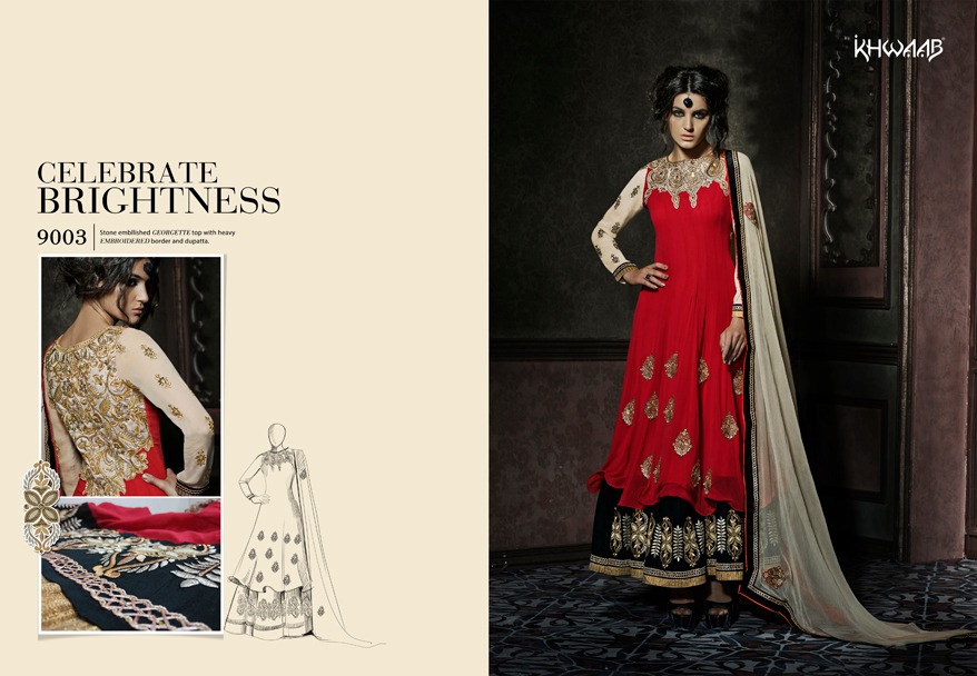 Festive Fusion Collection By Khwaab Beautiful Embroidered Designer Stylish Fancy Party Wear & Occasional Wear Ethnic Wear Dresses At Wholesale Price