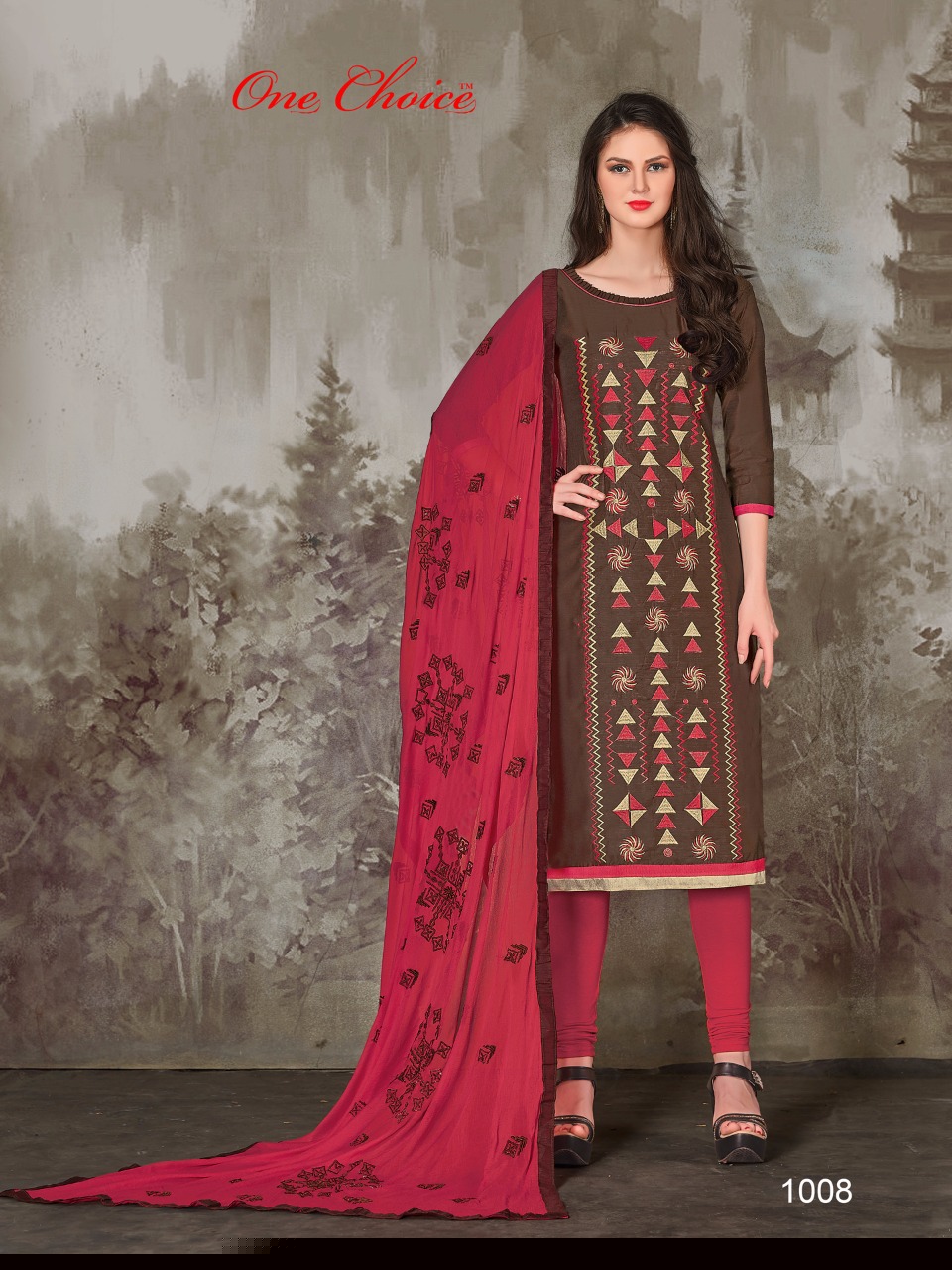 Kesar By One Choice 1001 To 1012 Series Indian Designer Suits Colorful Stylish Beautiful Embroidered Casual Wear & Party Wear & Occsional Wear Chanderi Dresses At Wholesale Price