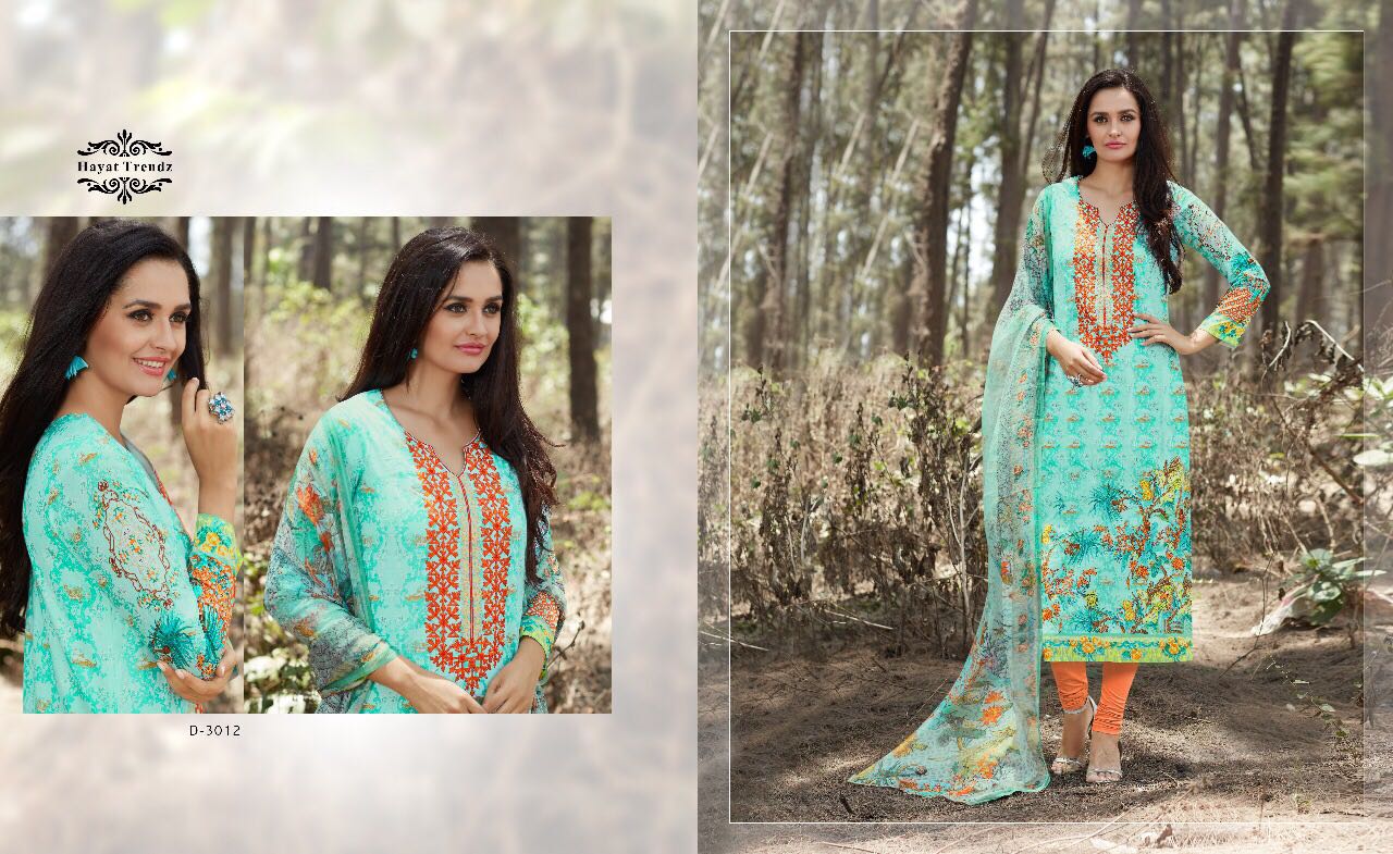 (sale)-mayra By Hayat Trendz 3006 To 3013 Series Indian Designer Suits Colorful Stylish Beautiful Embroidered Casual Wear Party Wear & Occasional Wear Lawn Cotton Dresses At Wholesale Price
