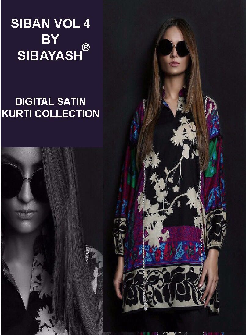 Siban Vol-4 By Sibayash 01 To 07 Series Beautiful Stylish Colorful Fancy Casual Wear Satin Digital Printed Kurtis At Wholesale Price