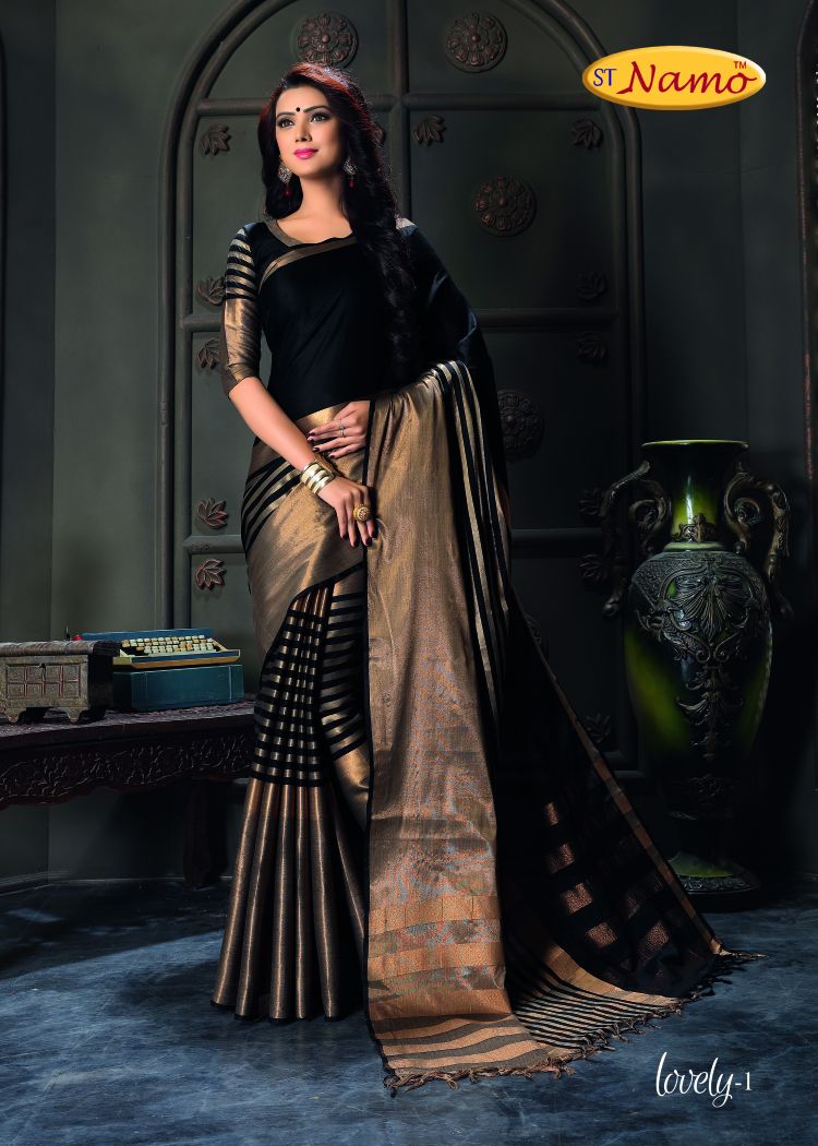 Lovely By St Namo 01 To 09 Series Stylish Beautiful Fancy Colorful Traditional Wear & Occasional Wear Cotton Silk Printed Sarees At Wholesale Price