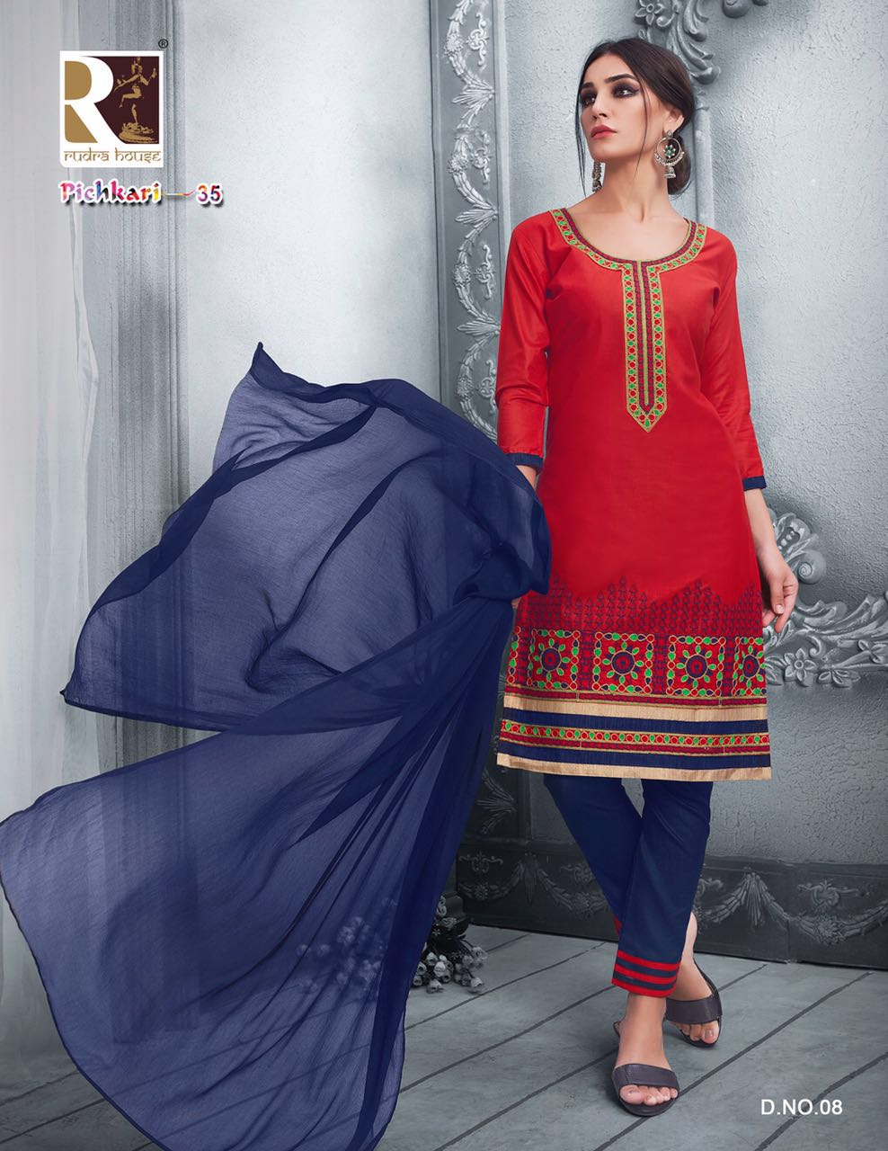 Pichkari Vol-35 By Rudra Fashion 01 To 14 Series Indian Beautiful Suits Colorful Embroidered Work Stylish Fancy Casual Wear & Occasional Wear Cotton Printed Dresses At Wholesale Price
