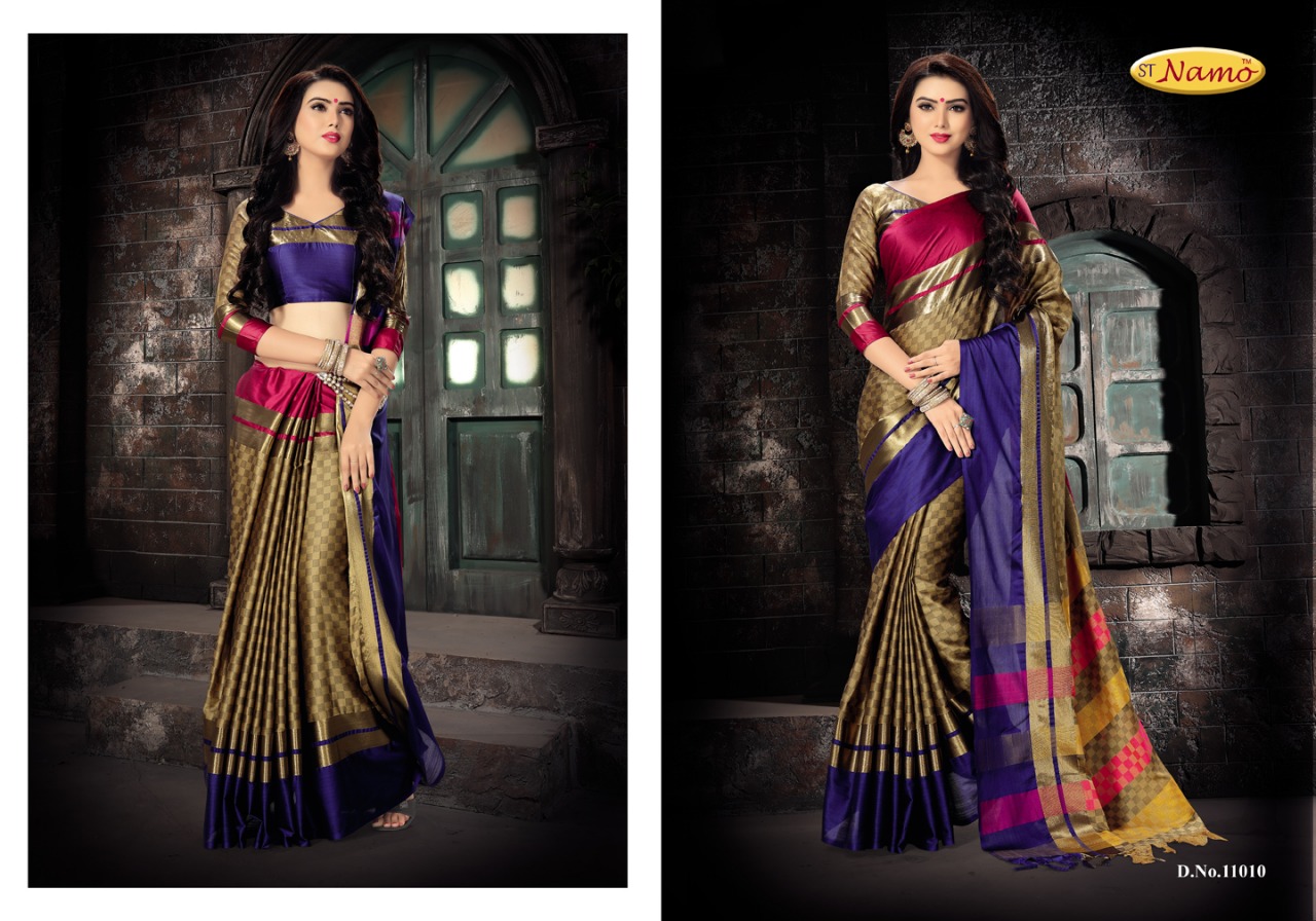 Merkhi By St Namo 1101 To 11010 Series Beautiful Colorful Fancy Traditional Wear & Occasional Wear Cotton Printed Sarees At Wholesale Price