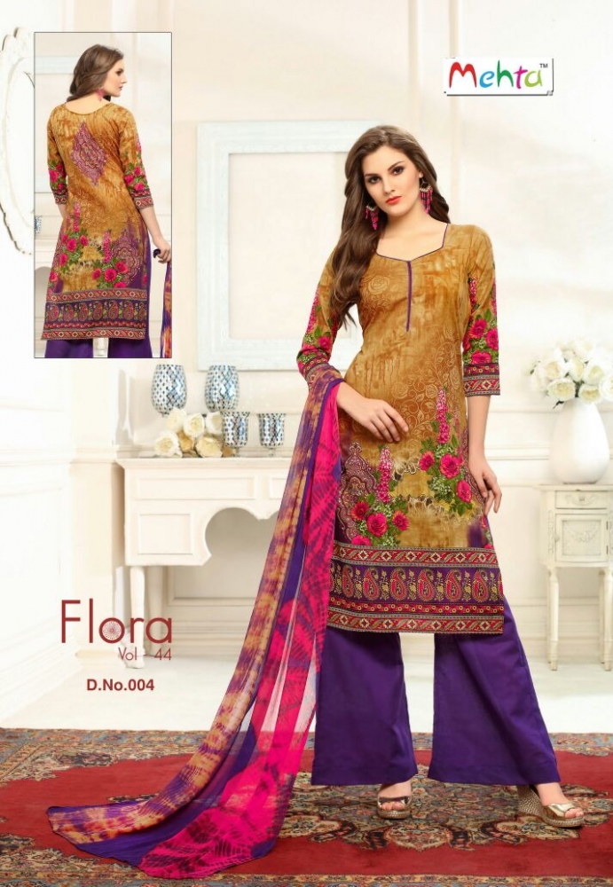 Flora Vol-44 By Mehta 001 To 010 Series Beautiful Pakistani Suits Colorful Fancy Casual Wear & Ethnic Wear Cotton Printed Dresses At Wholesale Price