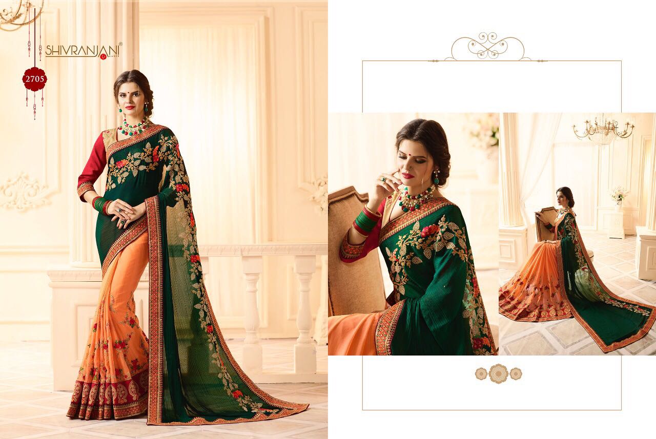 Shringar By Shivranjani Sarees 2701 To 2712 Series Designer Beautiful Colorful Stylish Party Wear & Occasional Wear Satin Silk & Bangalori Silk Embroidered Sarees At Wholesale Price