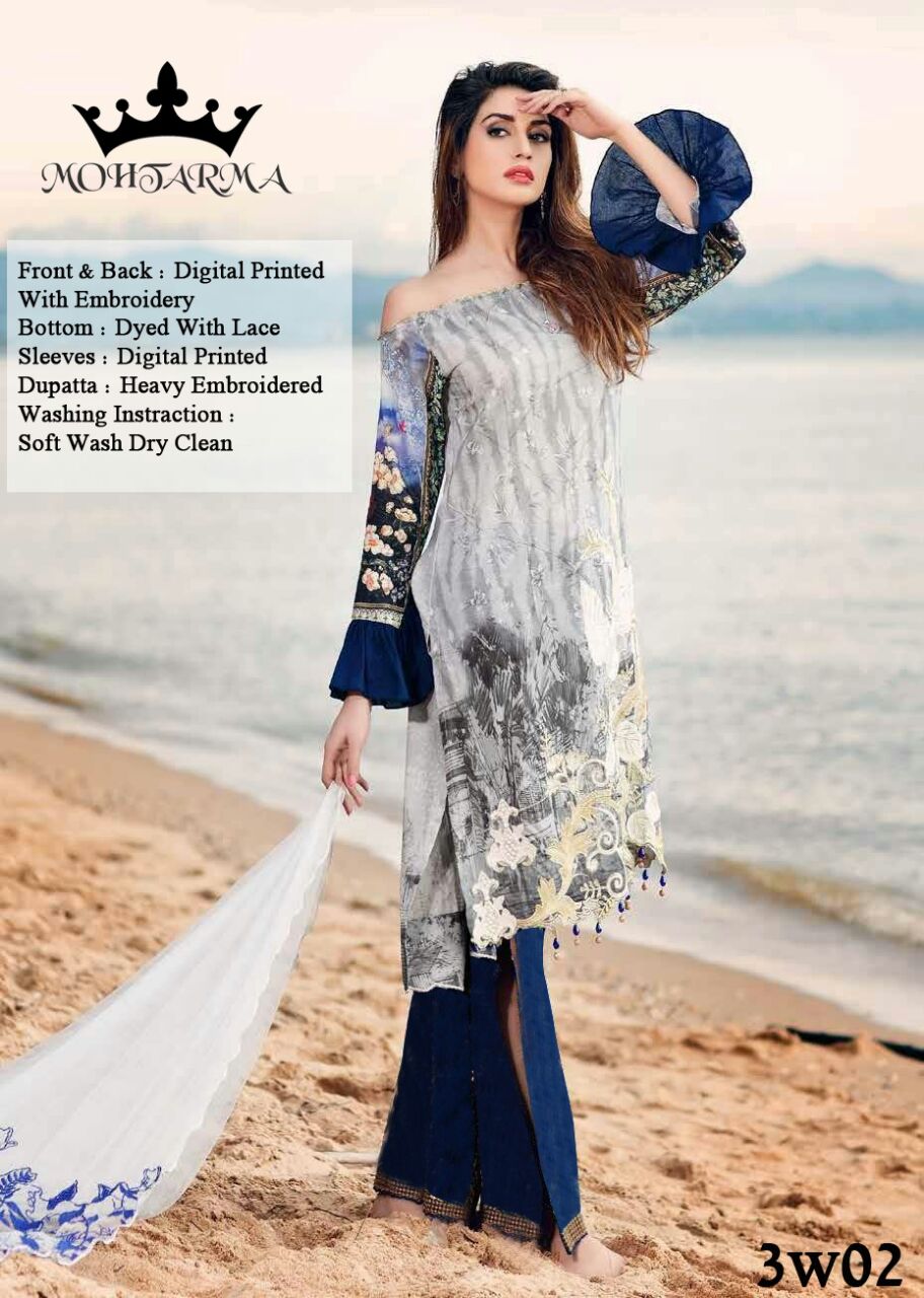Taabiir By Mohtarma Fabrics 3w01 To 3w04 Series Designer Pakistani Suits With Beautiful Embroidered Work Colorful Party Wear & Ethnic Wear Faux Georgette Dresses At Wholesale Price