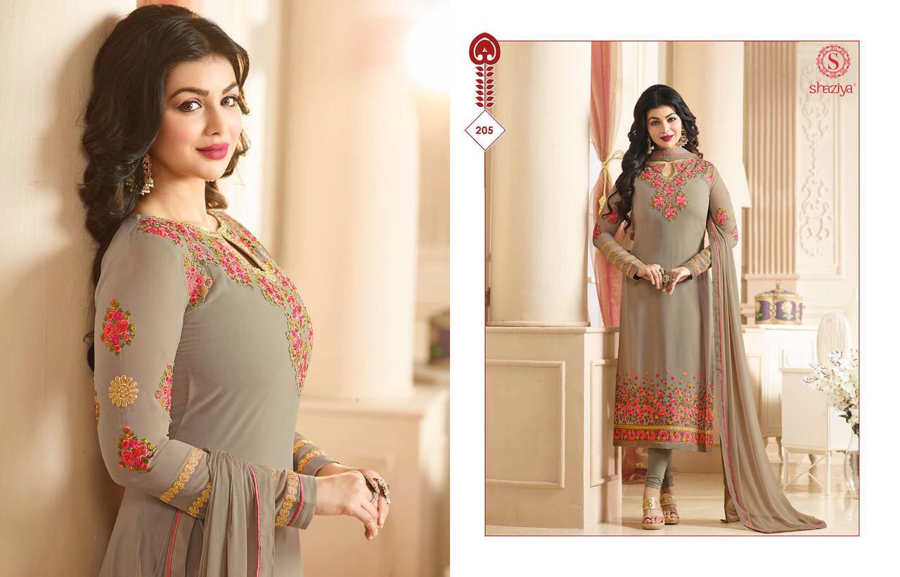 Aleeza Vol-2 By Shaziya 201 To 206 Series Indian Designer Beautiful Colorful Party Wear & Occasional Wear Georgette Embroidered Dresses At Wholesale Price