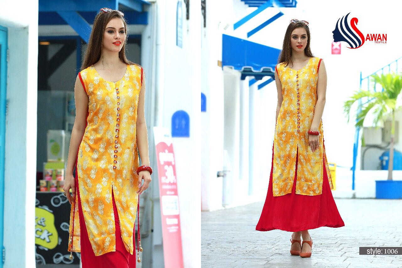 Jacqueline Vol-1 By Awan Textile 1001 To 1008 Series Beautiful Colorful Stylish Fancy Casual Wear & Ethnic Wear Rayon Printed & Embroidered Kurtis At Wholesale Price