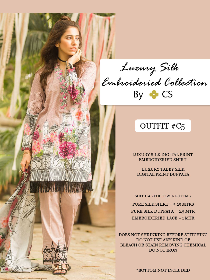 Luxury Silk Collection Vol-2 By Cs C5 To C8 Series Designer Pakistani Embroidered Suits Beautiful Colorful Fancy Party Wear & Occasional Wear Digital Printed Silk Dresses At Wholesale Price
