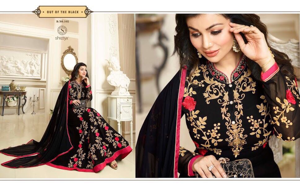 Mehrin By Shaziya 101 To 107 Series Indian Designer Anarkali Suits Embroidered Colorful Beautiful Occasional Wear & Party Wear Georgette Dresses At Wholesale Price