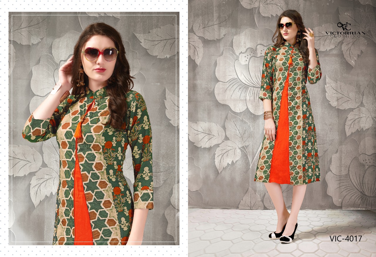 Reload Vol-5 By Victorrian Clothing 4011 To 4018 Series Beautiful Stylish Colorful Fancy Casual Wear & Ethnic Wear Vicscose Rayon Printed Kurtis At Wholesale Price