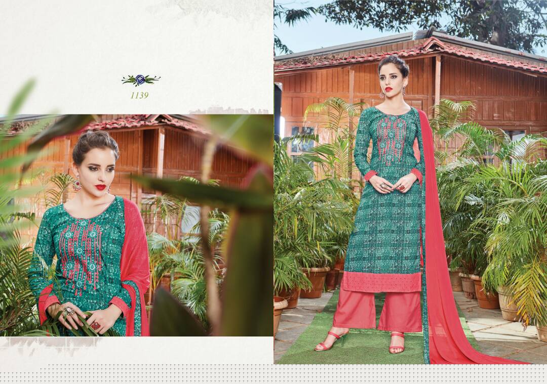 (sale)-nysa Vol-2 By Mag 1138 To 1145 Series Designer Pakistani Suits Beautiful Stylish Colorful Cambric Cotton Printed & Embroidered Cambric Cotton Dresses At Wholesale Price