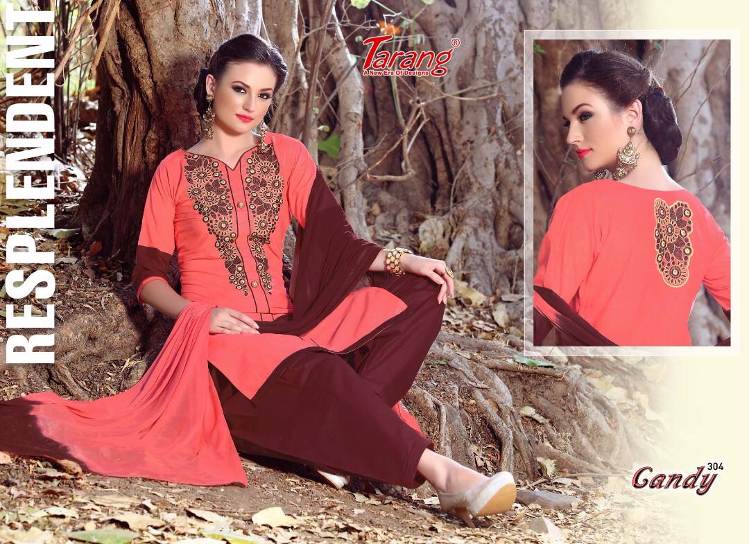 Candy By Tarang 301 To 311 Series Designer Suits Stylish Colorful Beautiful Fancy Party Wear & Ethnic Wear Cotton Cambric Dresses At Wholesale Price