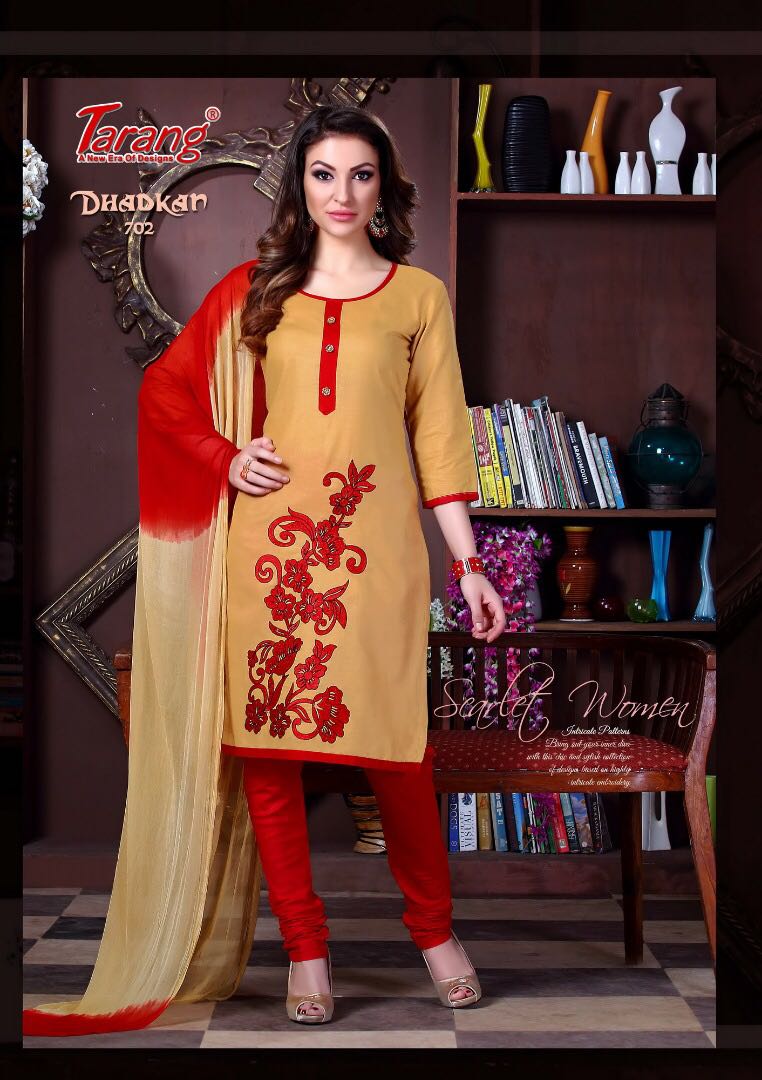 Dhadkan By Tarang 701 To 711 Series Patiyala Suits Stylish Colorful Beautiful Fancy Party Wear & Ethnic Wear Cotton Dresses At Wholesale Price