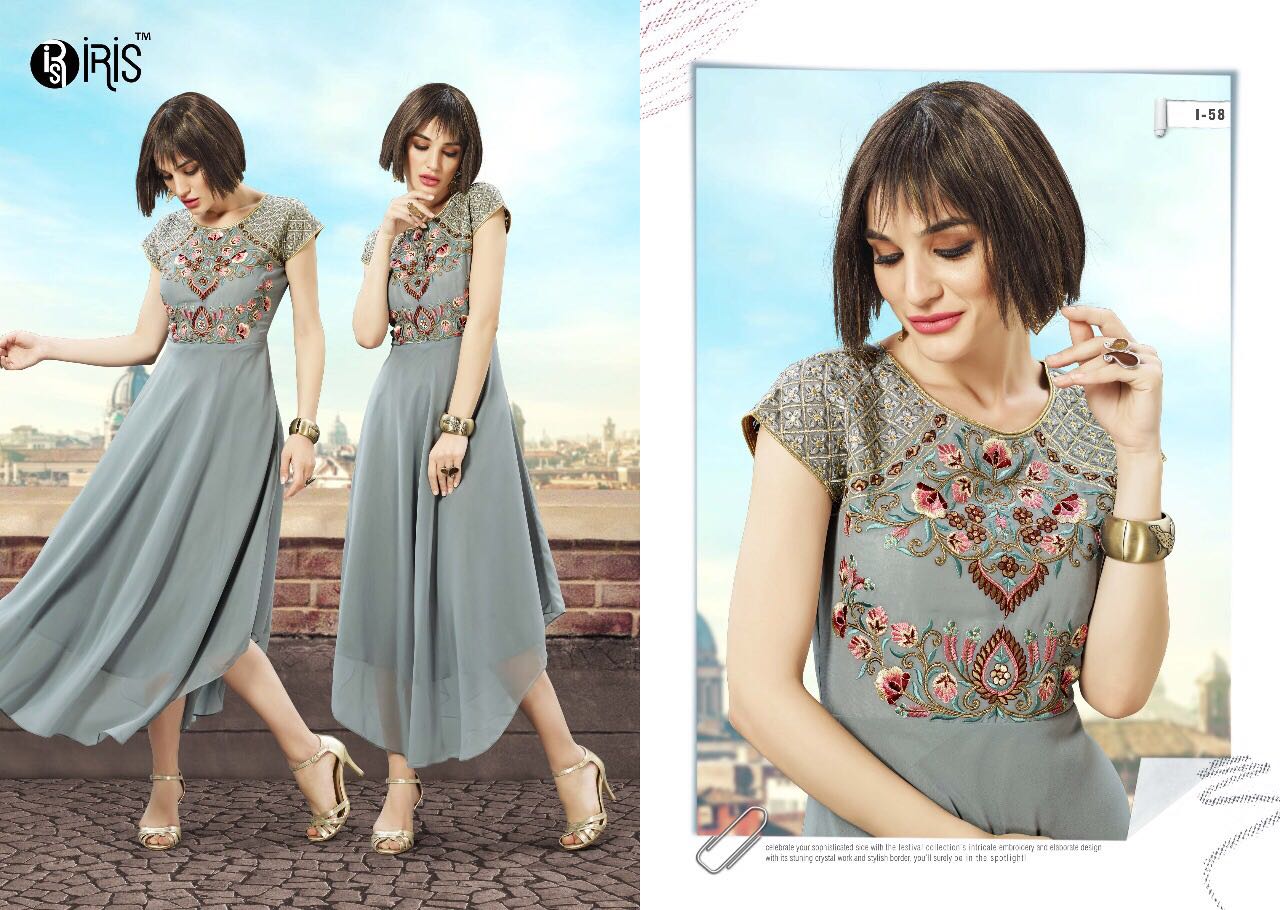 Dyna By Iris 55 To 64 Series Designer Colorful Beautiful Stylish Fancy Party Wear & Ethnic Wear Georgette Kurtis At Wholesale Price