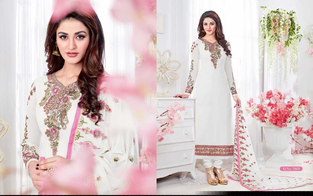 Nakshatra Vol-7 By Antique Creation 7001 To 7008 Series Beautiful Stylish Colorful Festive Collection Party Wear & Occasional Wear Georgette Dresses At Wholesale Price