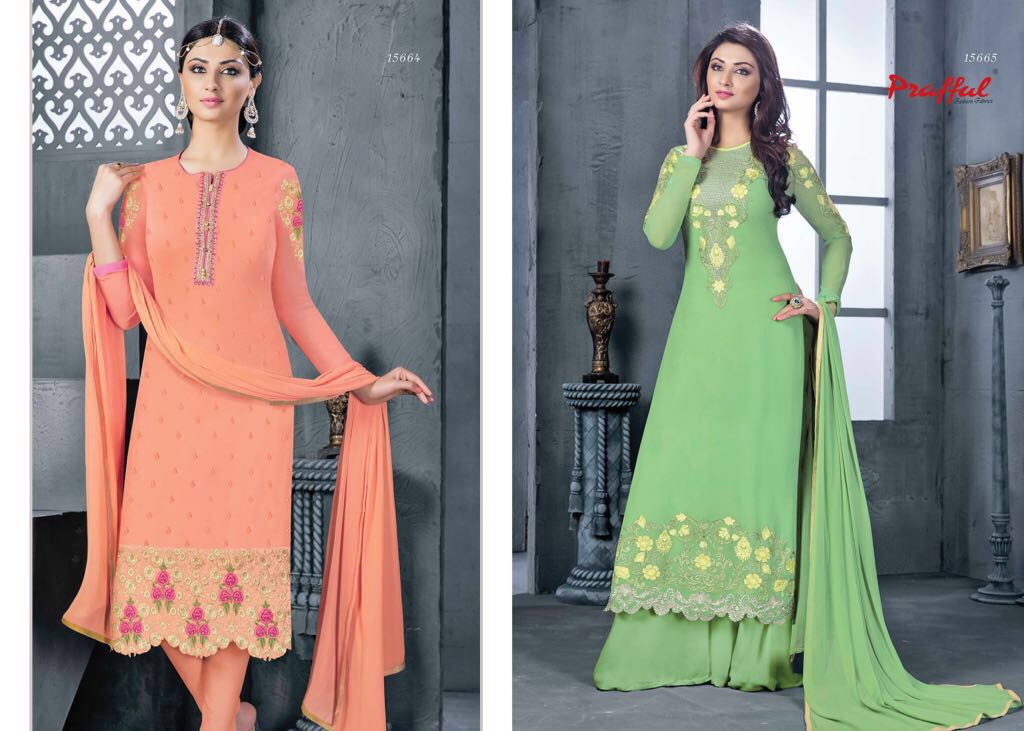 Patangaa By Prafful 15661 To 15672 Series Designer Pakistani Suits With Embroidery Work Colorful Party Wear & Occasional Wear Georgette Dresses At Wholesale Price