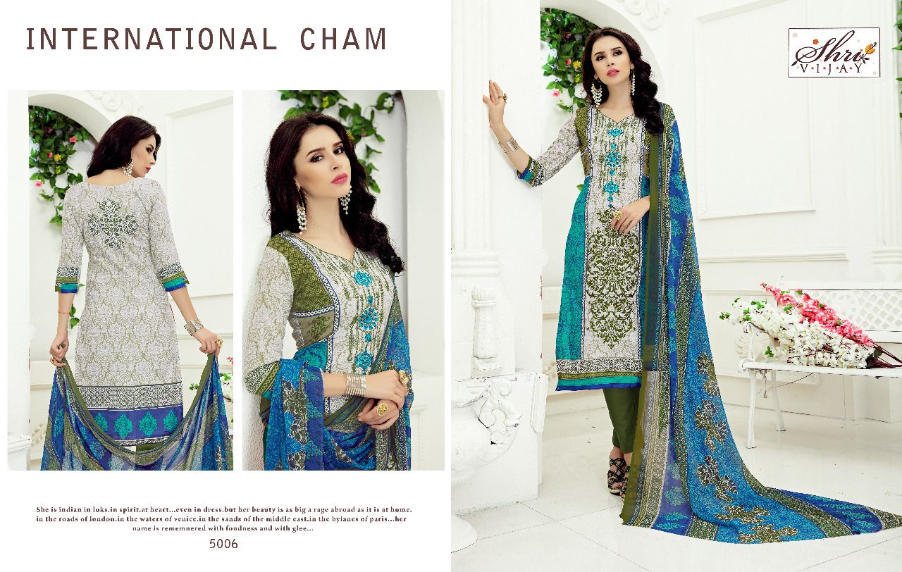 Razeena By Shri Vijay 5001 To 5010 Series Beautiful Stylish Colorful Fancy Ethnic Wear & Casual Wear Cambric Cotton Dresses At Wholesale Price