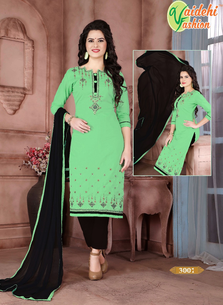 Alveera By Vaidehi Fashion 3001 To 3010 Series Beautiful Stylish Colorful Fancy Party Wear & Ethnic Wear Cotton Cambric Dresses At Wholesale Price
