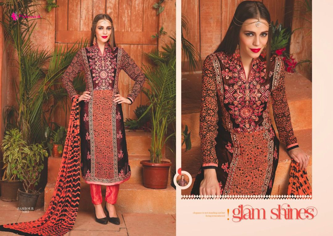 Bambour Vol-2 By Khwaish 3301 To 3307 Series Pakistani Suits Designer Colorful Beautiful Stylish Party Wear & Occasional Wear Georgette Dresses At Wholesale Price