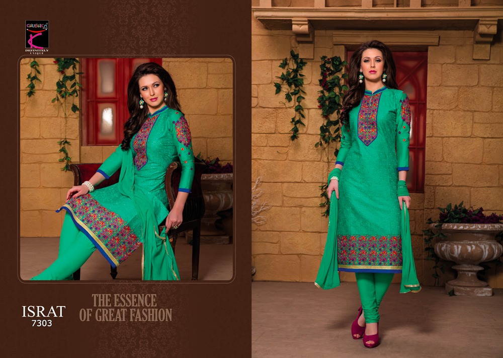 Israt By Khushika 7301 To 7310 Series Designer Pakistani Suits Beautiful Fancy Colorful Party Wear & Ethnic Wear Glace Cotton Dresses At Wholesale Price
