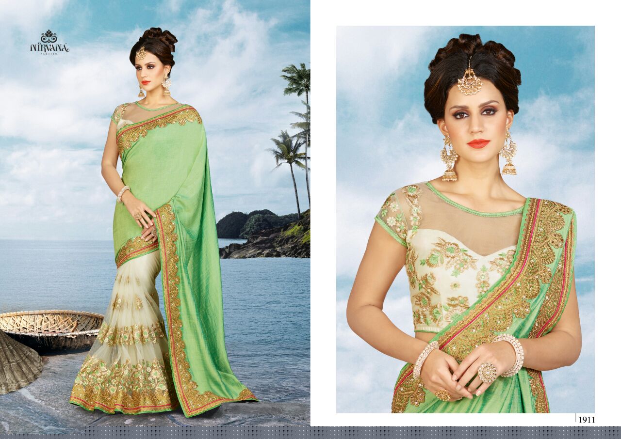 Nirvana 1901 Series By Nirvana Fashion 1901 To 1918 Series Designer Beautiful Colorful Traditional Wedding Wear & Party Wear Silk/ Georgette Embroidered Sarees At Wholesale Price