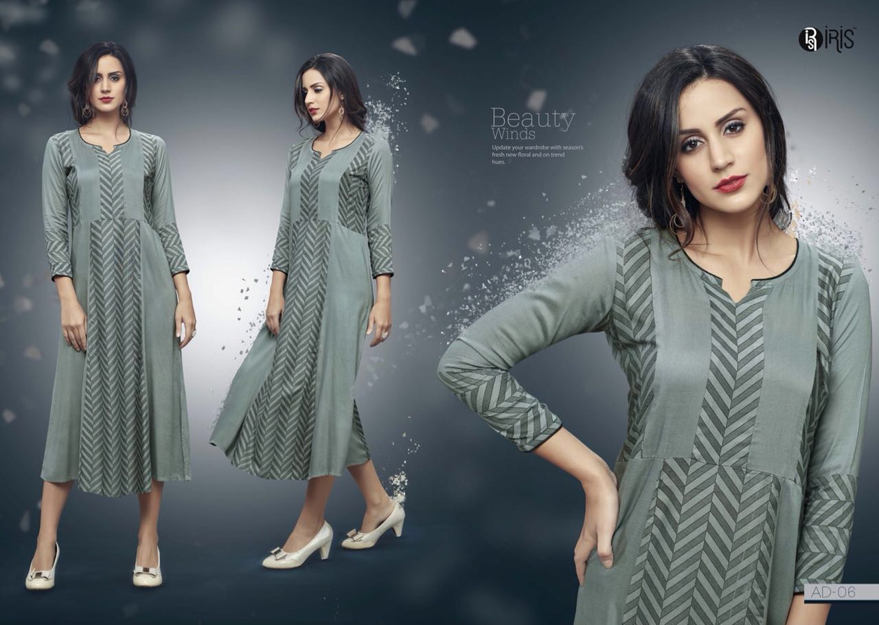 Adda By Iris 01 To 08 Series Designer Stylish Fancy Beautiful Colorful Casual Wear & Party Wear Heavy Rayon Printed Kurtis At Wholesale Price