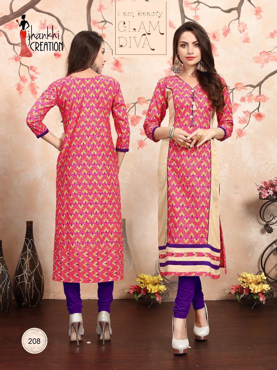 Kesar Vol-2 By Jhankhi Creation 201 To 208 Series Stylish Fancy Beautiful Colorful Casual Wear & Ethnic Wear Heavy Cotton Printed Kurtis At Wholesale Price