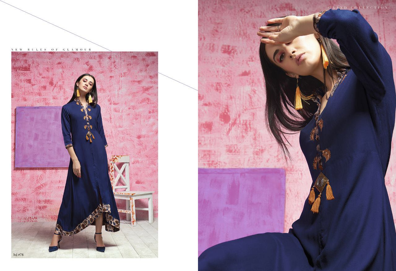 Petels By Bdesi 69 To 78 Series Designer Stylish Fancy Beautiful Colorful Party Wear & Ethnic Wear Rayon Slub Embroidered Kurtis At Wholesale Price