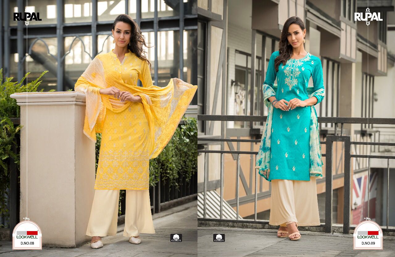 Rupal By Lookwell 07 To 12 Series Beautiful Stylish Fancy Colorful Party Wear & Ethnic Wear Pure Cotton Embroidered Dresses At Wholesale Price