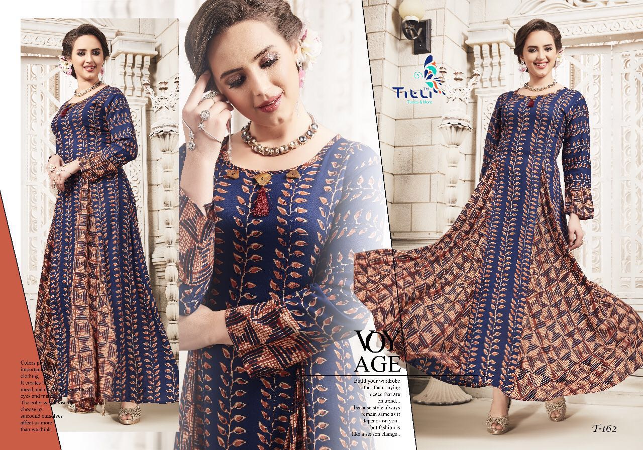Titli Vol-1 By Titli 158 To 165 Series Designer Stylish Colorful Fancy Beautiful Party Wear & Ethnic Wear Rayon Printed Kurtis At Wholesale Price