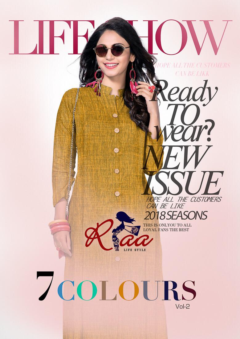 7 Colours By Riaa 0001 To 0007 Series Beautiful Stylish Fancy Colorful Casual Wear & Ethnic Wear & Ready To Wear Rayon Premium Heavy Double Process Kurtis At Wholesale Price