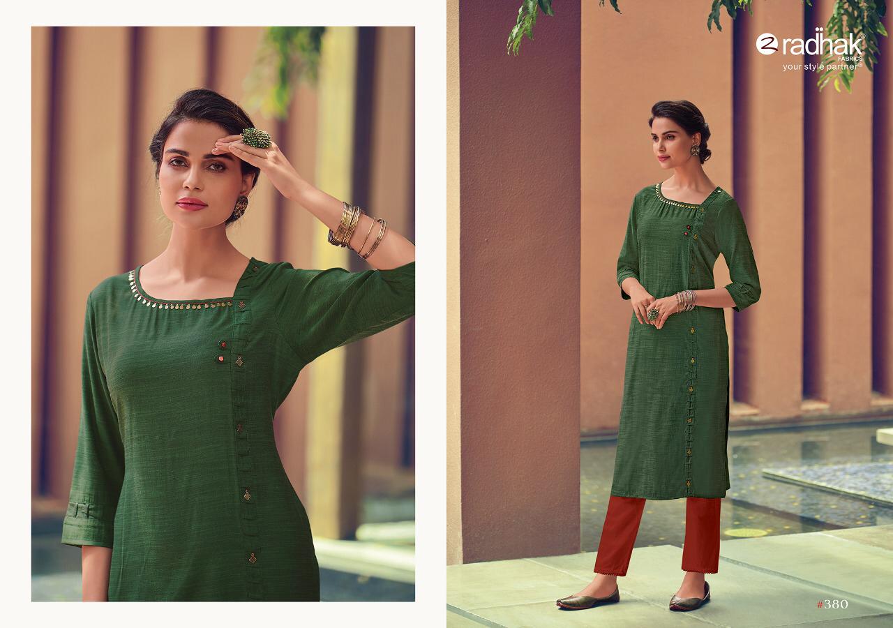 9 Series Vol-3 By Radhak Fashion 375 To 380 Series Beautiful Stylish Fancy Colorful Casual Wear & Ethnic Wear & Ready To Wear Silk Slub/ Silk Rayon Printed Kurtis At Wholesale Price