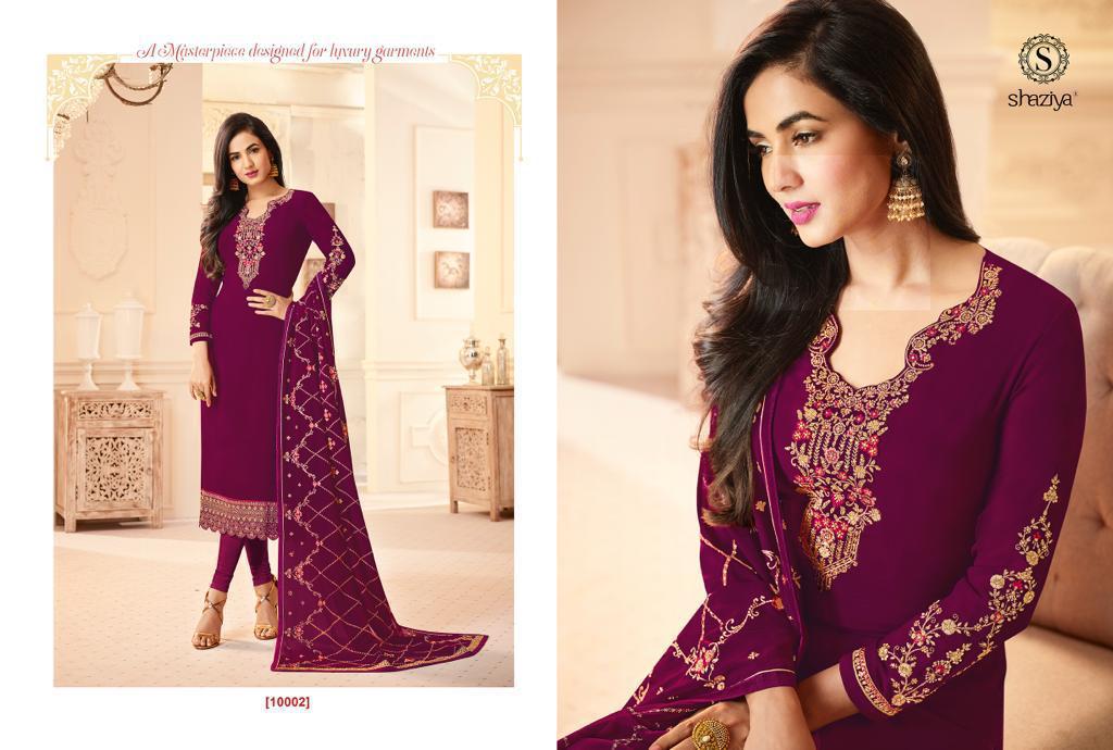 Aleeza Vol-3 By Shaziya 10001 To 10006 Series Beautiful Suits Stylish Fancy Colorful Party Wear & Ethnic Wear Collection Satin Georgette Dresses At Wholesale Price
