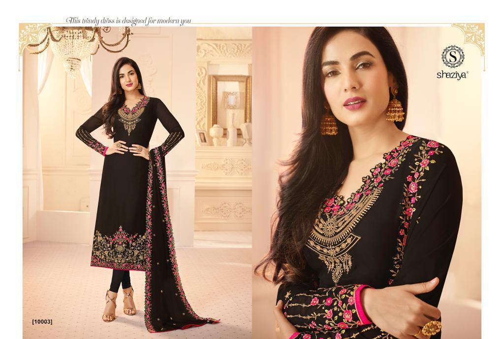 Aleeza Vol-3 By Shaziya 10001 To 10006 Series Beautiful Suits Stylish Fancy Colorful Party Wear & Ethnic Wear Collection Satin Georgette Dresses At Wholesale Price